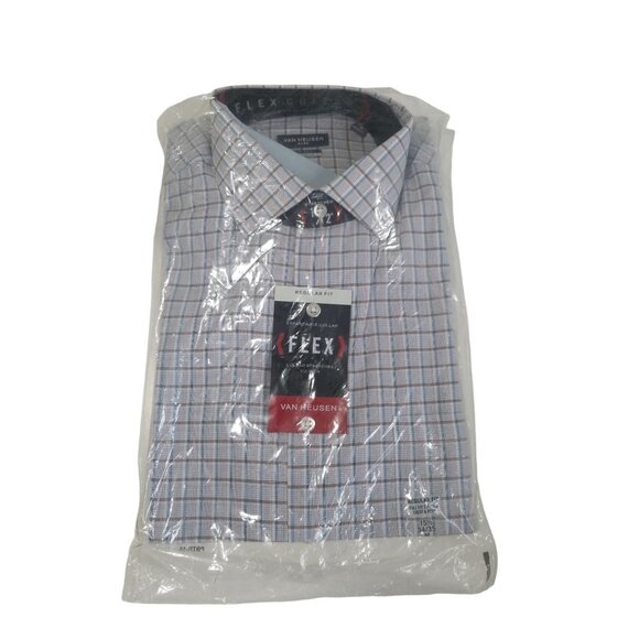 New Van Heusen‎ Ultra Flex Spread Collar Long Sleeve Wrinkle Free Dress Shirt - Picture 1 of 6